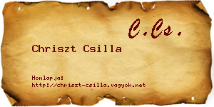 Chriszt Csilla névjegykártya