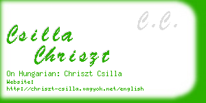 csilla chriszt business card